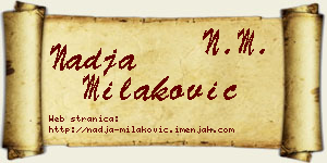 Nadja Milaković vizit kartica
